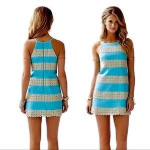 Lilly Pulitzer turquoise and gold dress